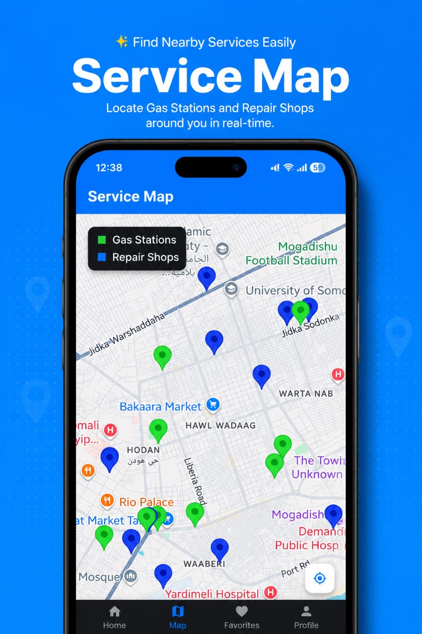 Tusiye Nearby Services Screen